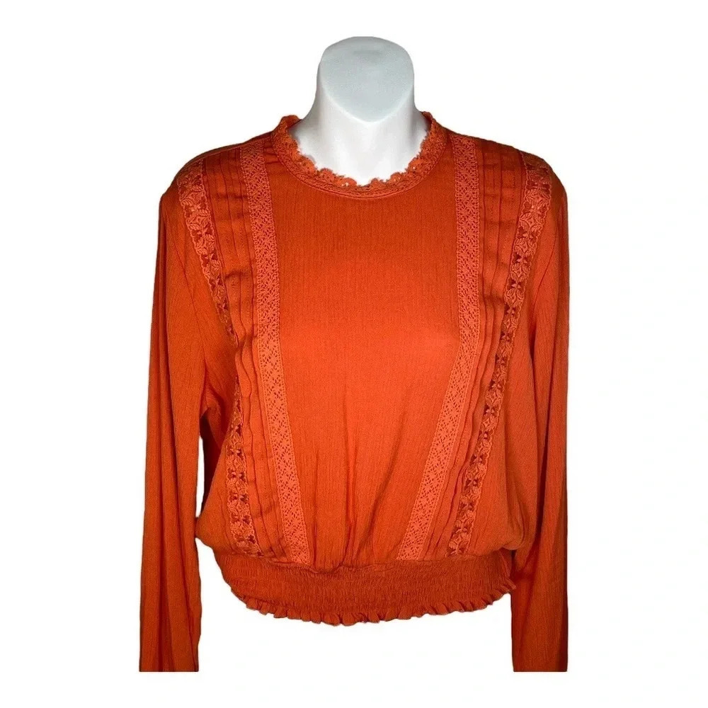 Self Esteem Crocheted 🧶‎ Burnt Orange Top
